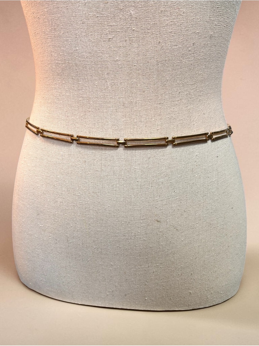 Gold-tone Rectangular Link Waist/Hip Chain Belt